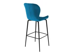 Set de 2 sillas de bar de terciopelo azul 75 cm - Mazzia