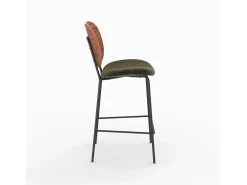 Set de 2 sillas de bar de terciopelo verde kaki 65,5cm - Simone
