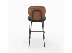 Set de 2 sillas de bar de terciopelo verde kaki 65,5cm - Simone