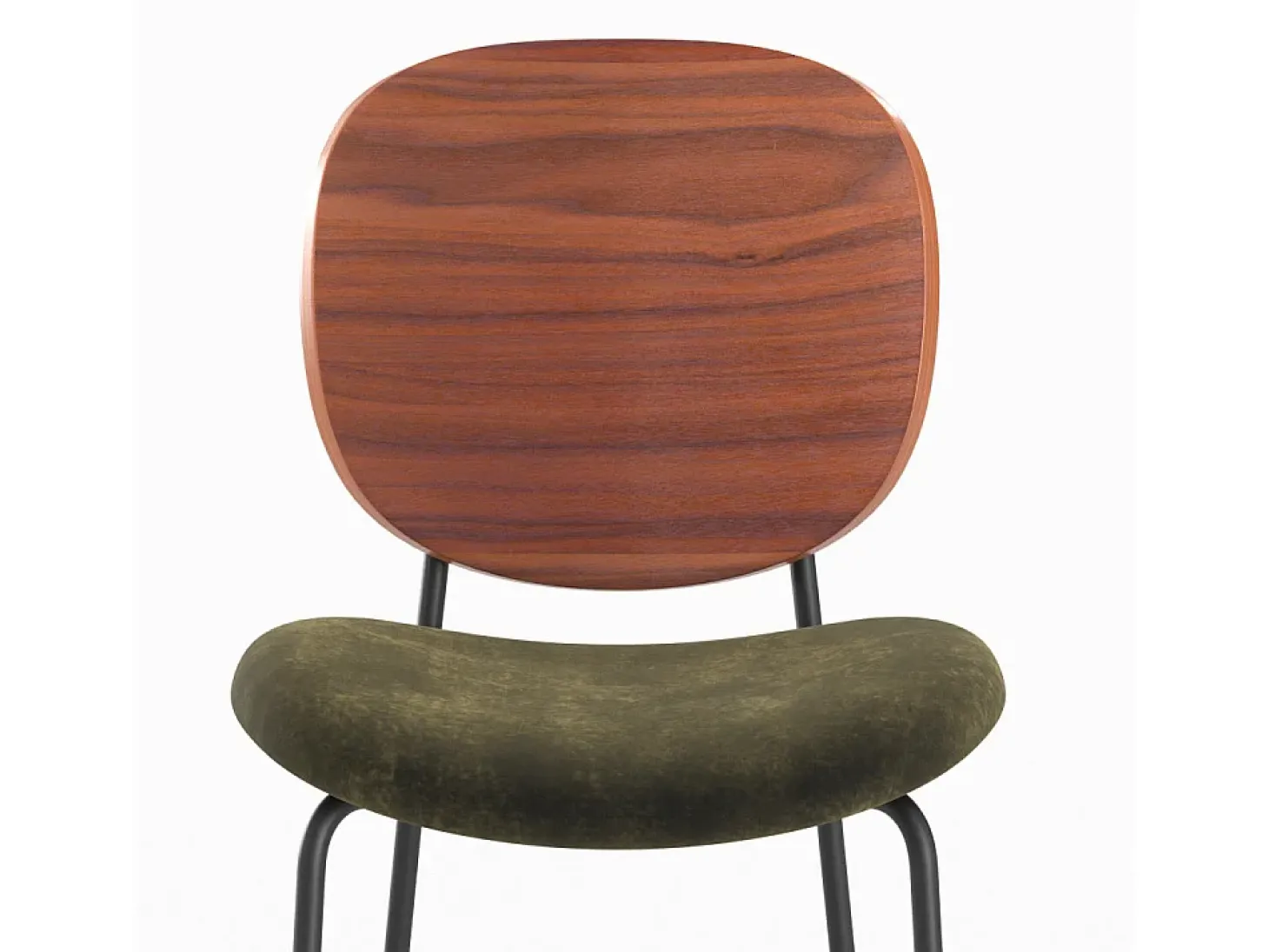 Set de 2 sillas de bar de terciopelo verde kaki 65,5cm - Simone