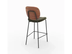Set de 2 sillas de bar de terciopelo verde kaki 65,5cm - Simone