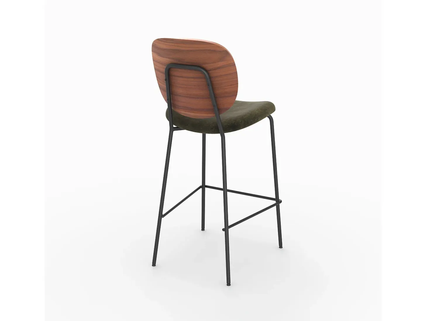 Set de 2 sillas de bar de terciopelo verde kaki 65,5cm - Simone