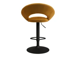 Set de 2 sillas de bar en metal negro y terciopelo curry 61/76,5 cm - Cloclo