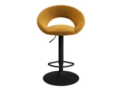 Set de 2 sillas de bar en metal negro y terciopelo curry 61/76,5 cm - Cloclo