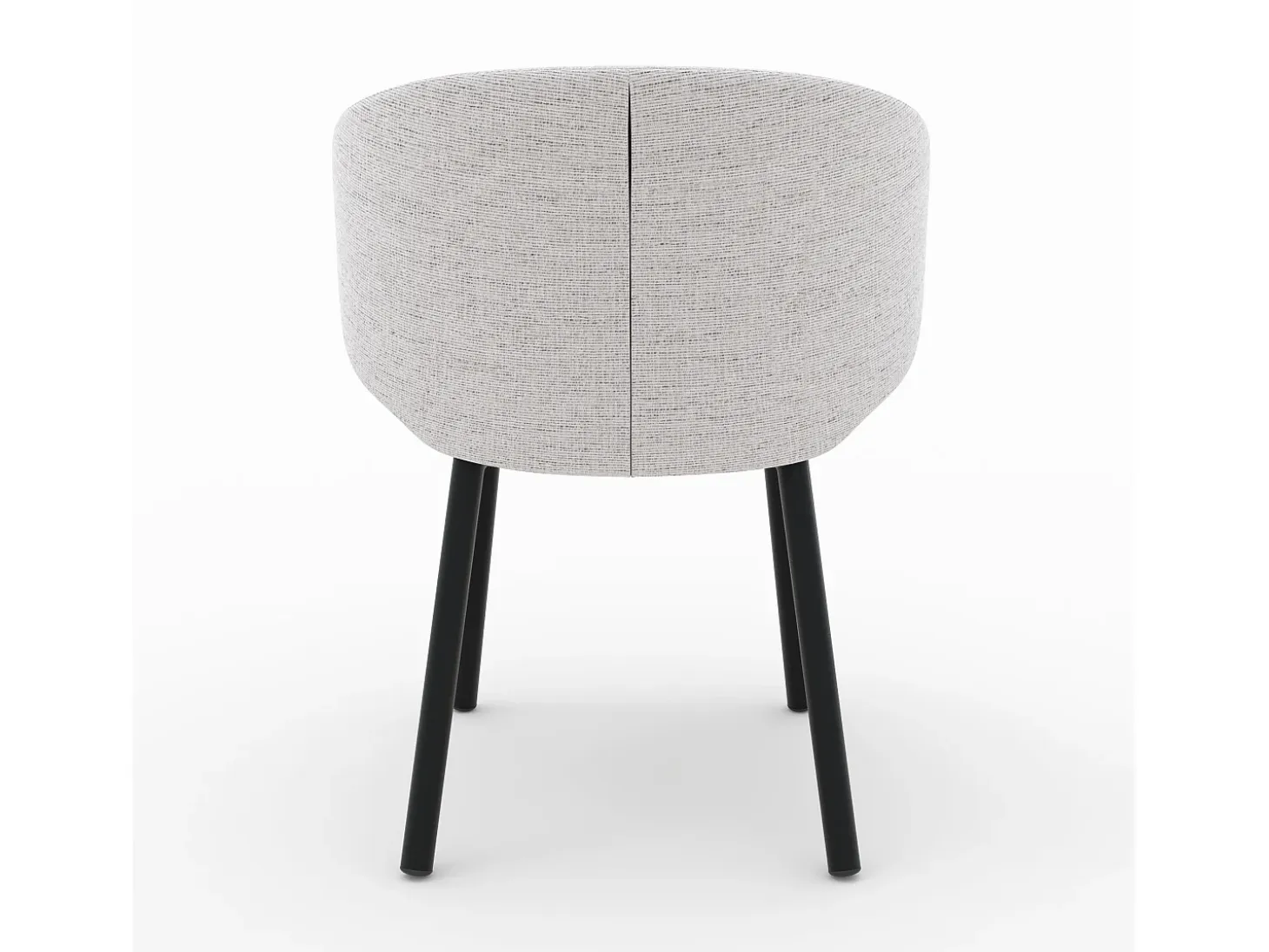 Set de 2 sillas de bar en tela jaspeada gris claro con patas negras - Cécilia