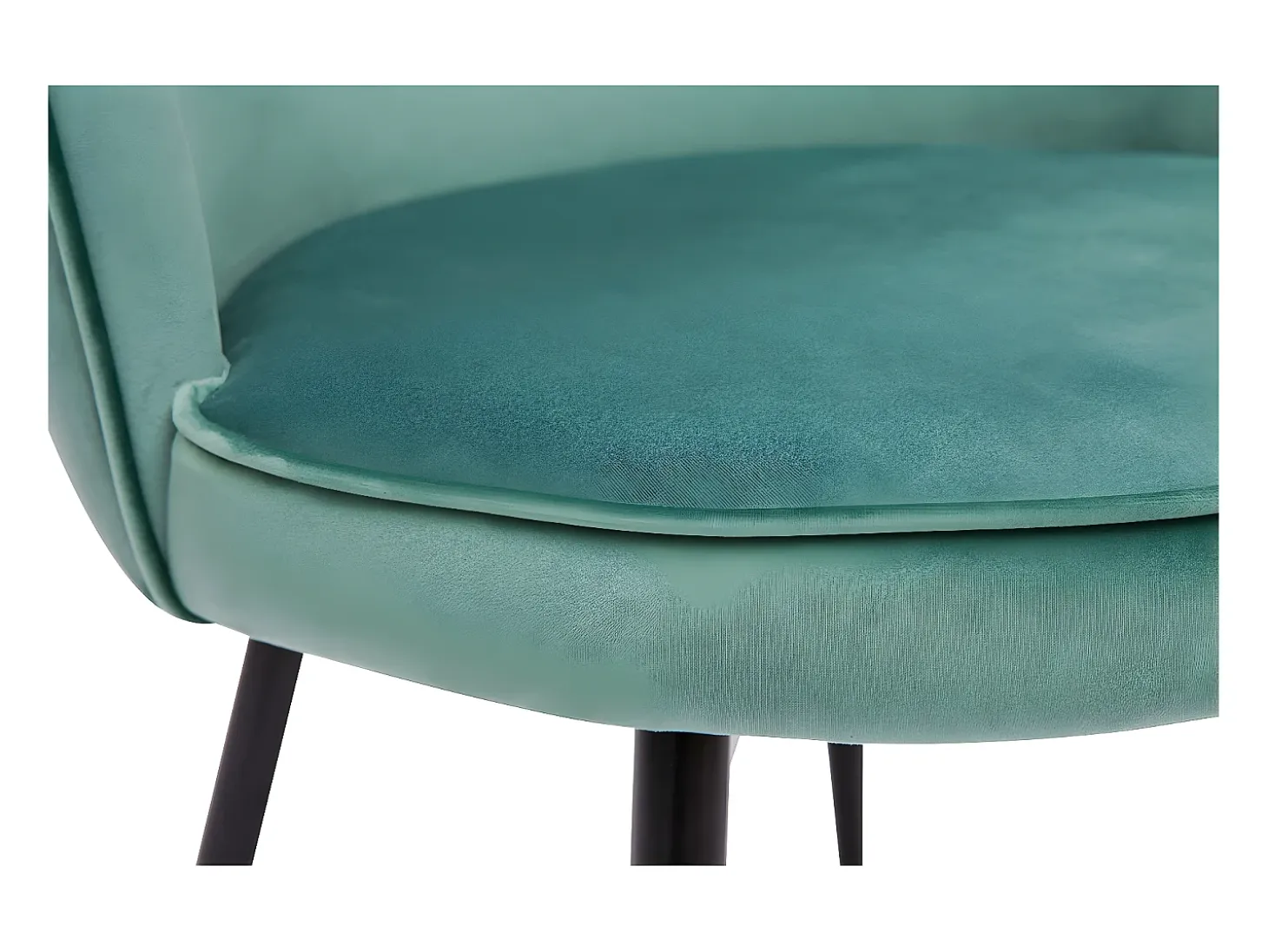 Set de 2 sillas de diseño de terciopelo verde celadón y metal negro SERIF