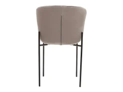 Set de 2 sillas de diseño de terciopelo color topo y metal negro SAIGA