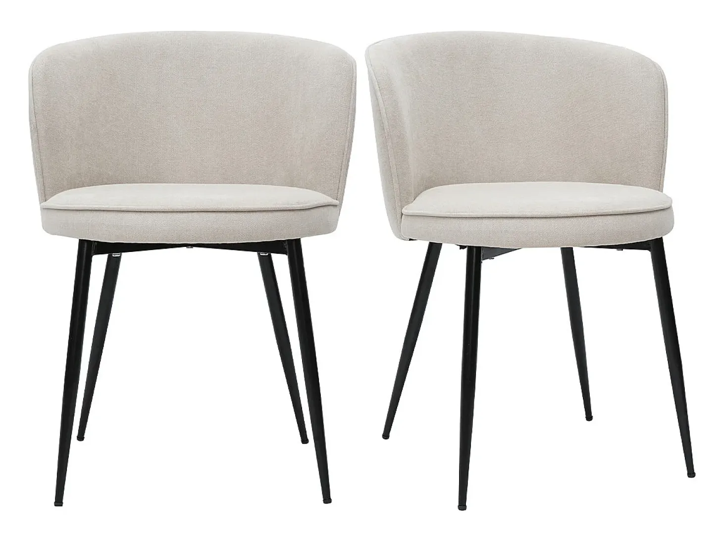 Set de 2 sillas de diseño tejido efecto aterciopelado beige SERIF