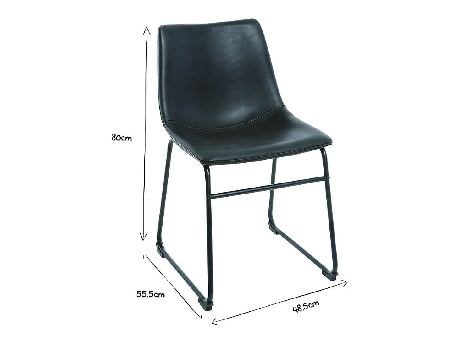 Set de 2 sillas de estilo industrial negras NEW ROCK