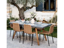 Set de 2 sillas de exterior en resina natural tejida - Sirivara