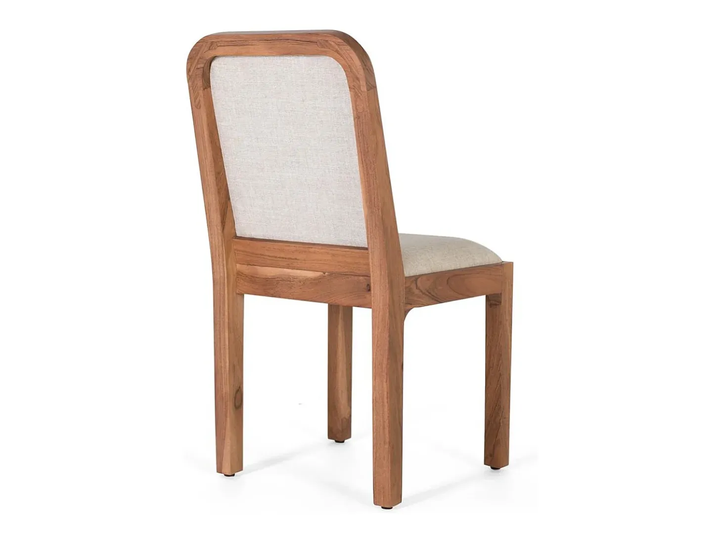 Set de 2 sillas de madera de acacia y tela beige
