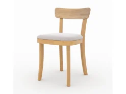 Set de 2 sillas de madera y tela beige - Keno