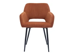 Set de 2 sillas de pana terracota y metal negro LAURETTE