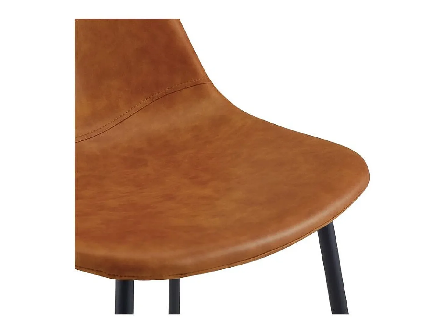 Set de 2 sillas de piel sintética camel - Henrik