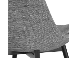 Set de 2 sillas de tejido gris oscuro con patas de metal - Filipi