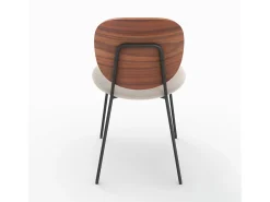 Set de 2 sillas de tela beige jaspeado y madera - Simone