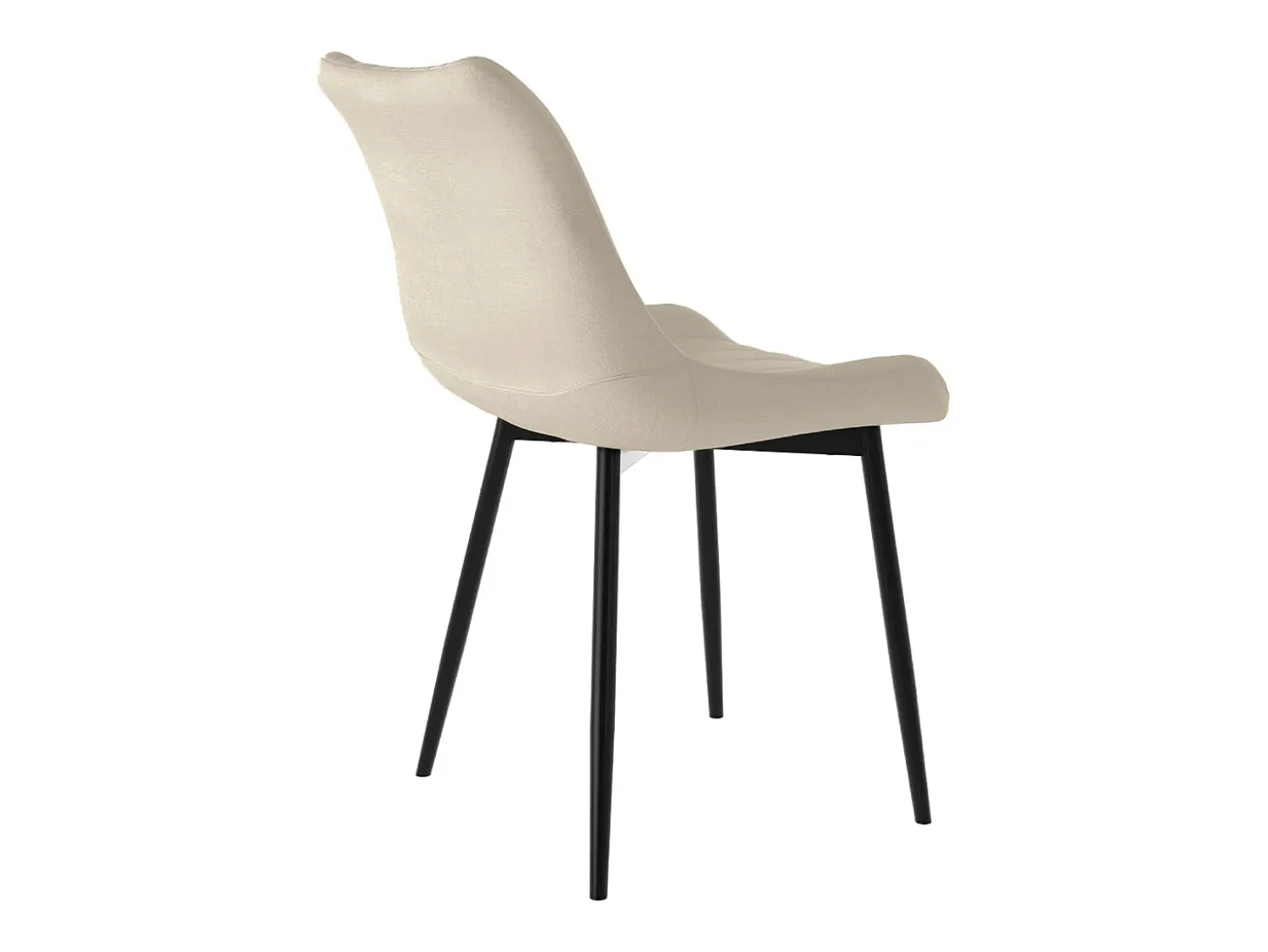 Set de 2 sillas de tela beige y metal negro - Killi