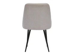 Set de 2 sillas de tela efecto aterciopelado texturizado beige y metal negro HIGGINS