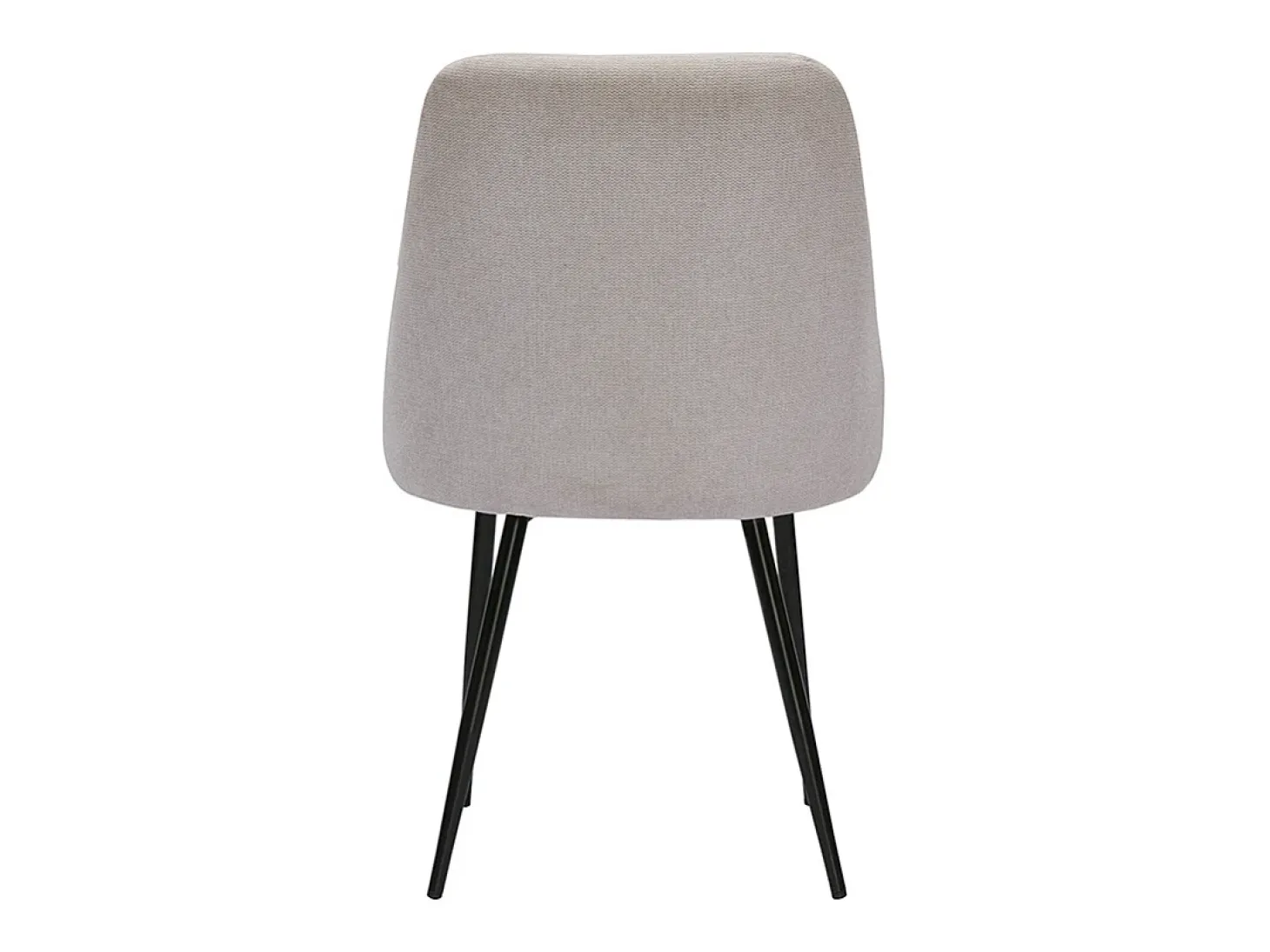 Set de 2 sillas de tela efecto aterciopelado texturizado beige y metal negro HIGGINS