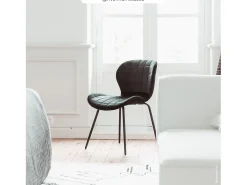 Set de 2 sillas de terciopelo negro 75 cm - Mazzia