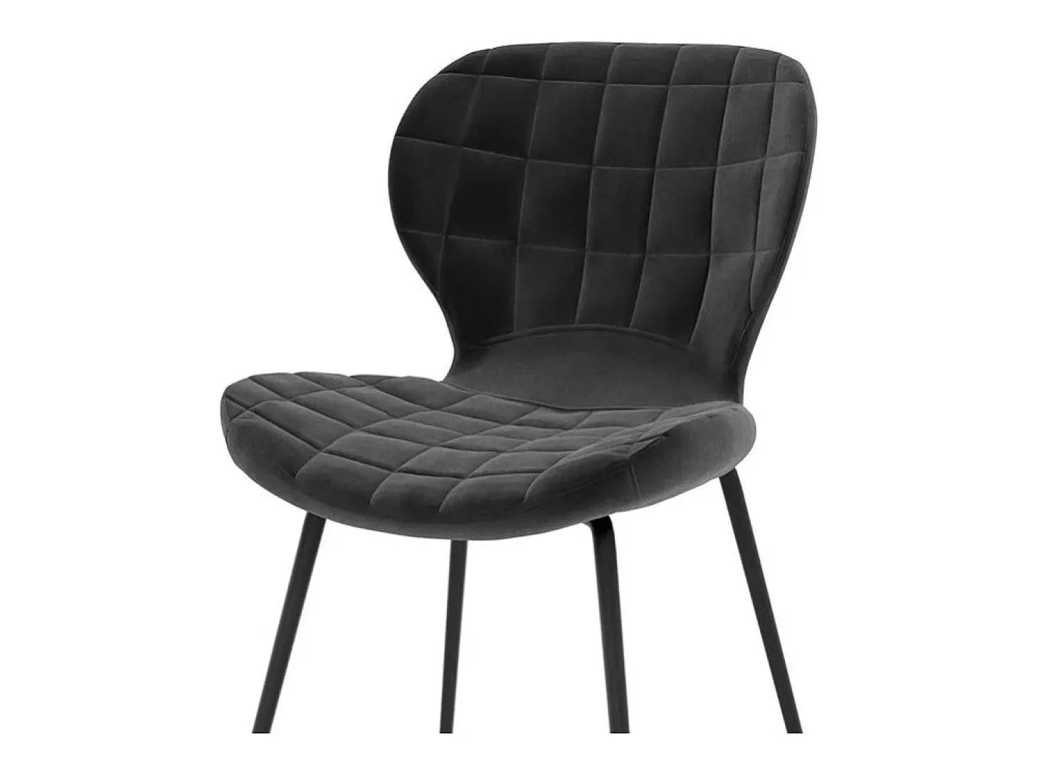 Set de 2 sillas de terciopelo negro 75 cm - Mazzia