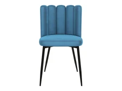Set de 2 sillas de terciopelo azul con patas de metal negro - Rosy