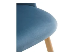 Set de 2 sillas de terciopelo azul con patas de metal - Cozy