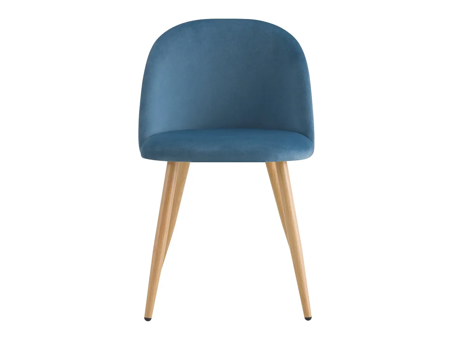 Set de 2 sillas de terciopelo azul con patas de metal - Cozy