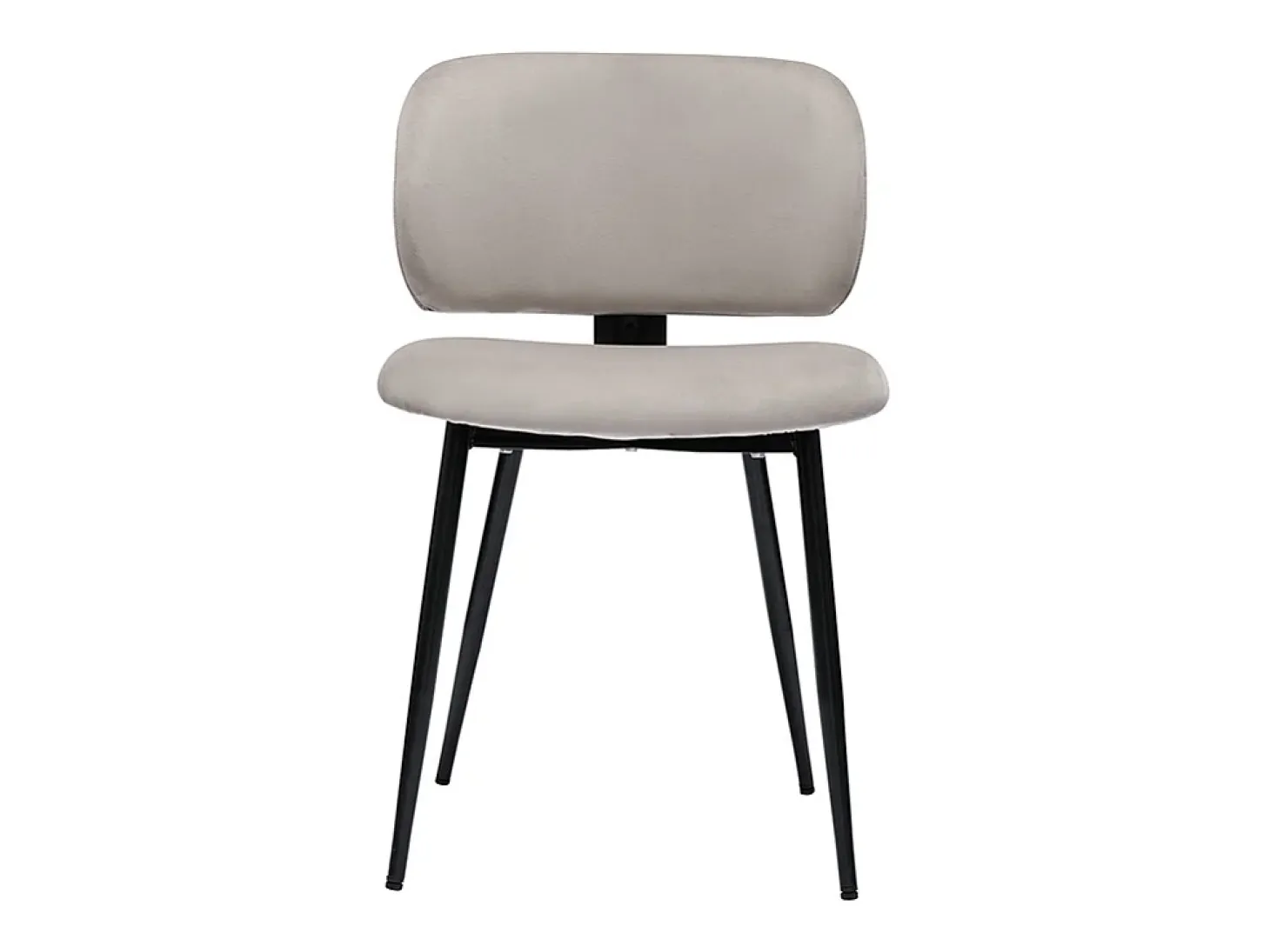 Set de 2 sillas de terciopelo color topo y metal negro ATRIUM