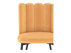 Set de 2 sillas de terciopelo amarillo con patas de metal - Rosy