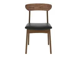 Set de 2 sillas en cuero sintético negro y madera clara - Lana