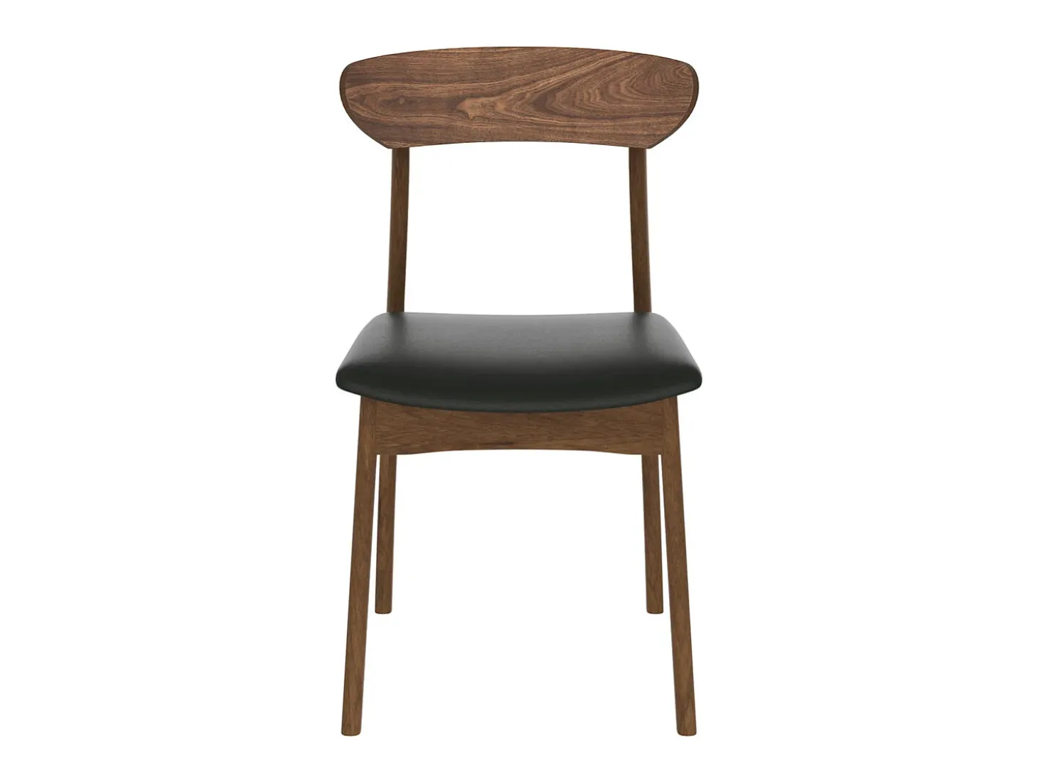 Set de 2 sillas en cuero sintético negro y madera clara - Lana