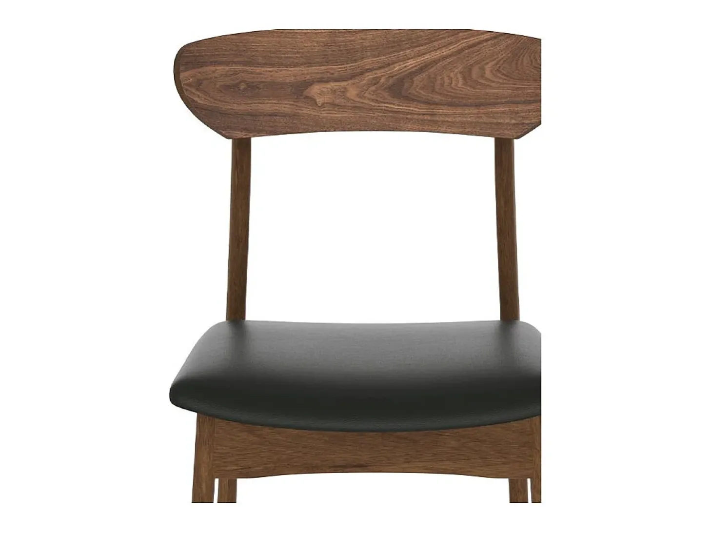 Set de 2 sillas en cuero sintético negro y madera clara - Lana