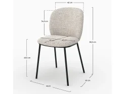 Set de 2 sillas en tejido bouclé beige - Adèle