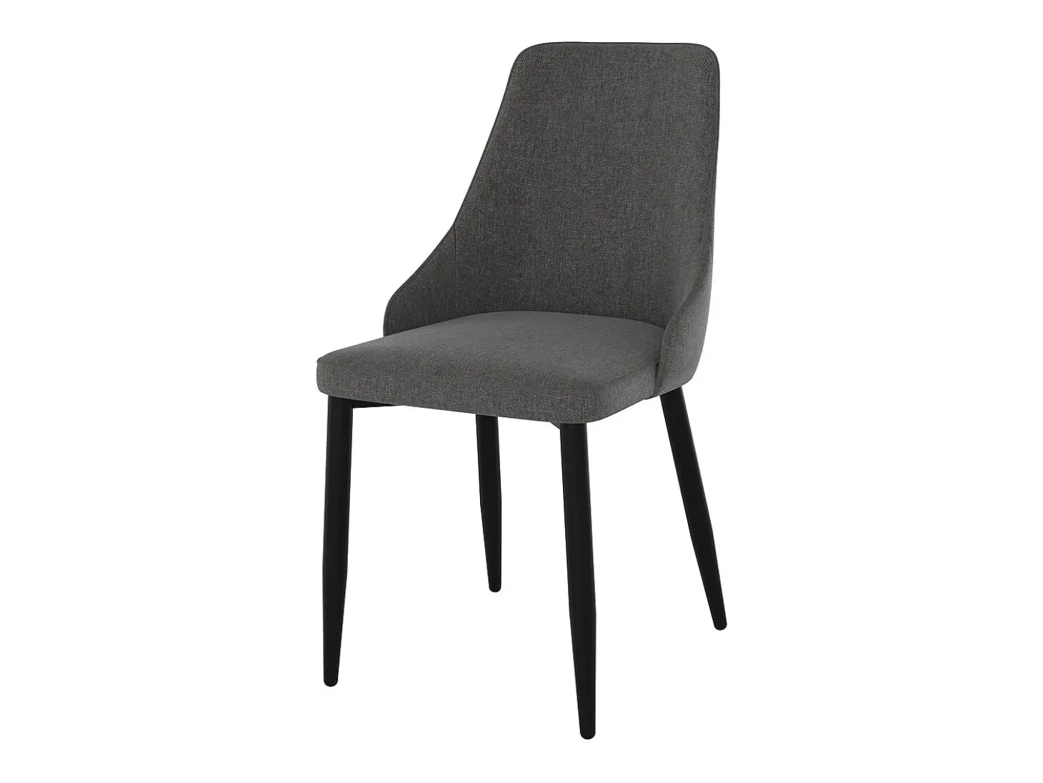 Set de 2 sillas en tela gris oscuro con patas de metal - Pipo