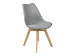 Set de 2 sillas escandinava gris claro y patas de madera - Skandi