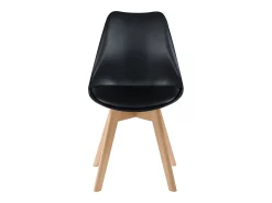 Set de 2 sillas escandinava negra con patas de madera - Skandi