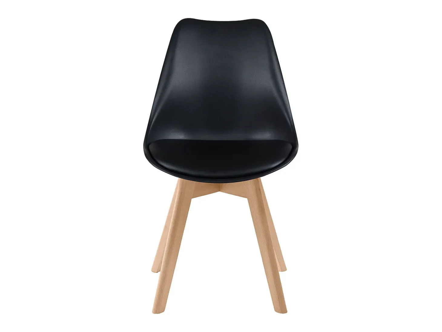Set de 2 sillas escandinava negra con patas de madera - Skandi