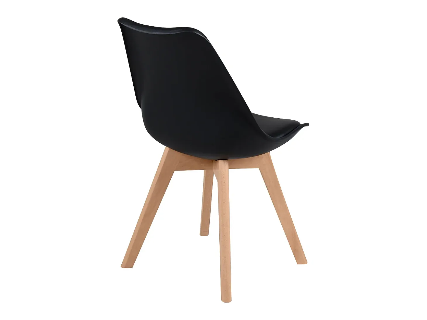 Set de 2 sillas escandinava negra con patas de madera - Skandi