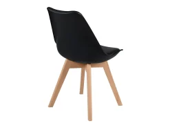 Set de 2 sillas escandinava negra con patas de madera - Skandi