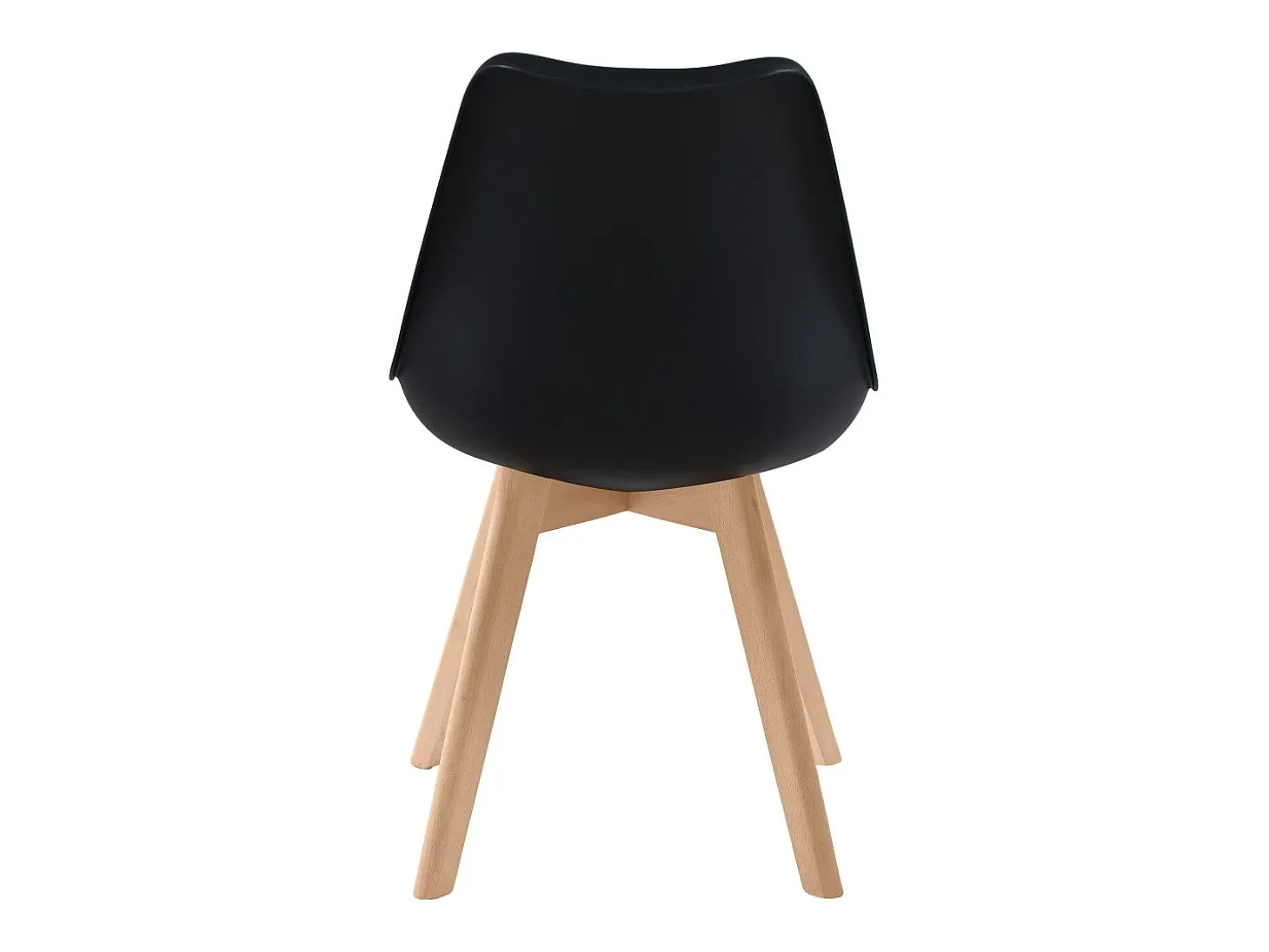 Set de 2 sillas escandinava negra con patas de madera - Skandi