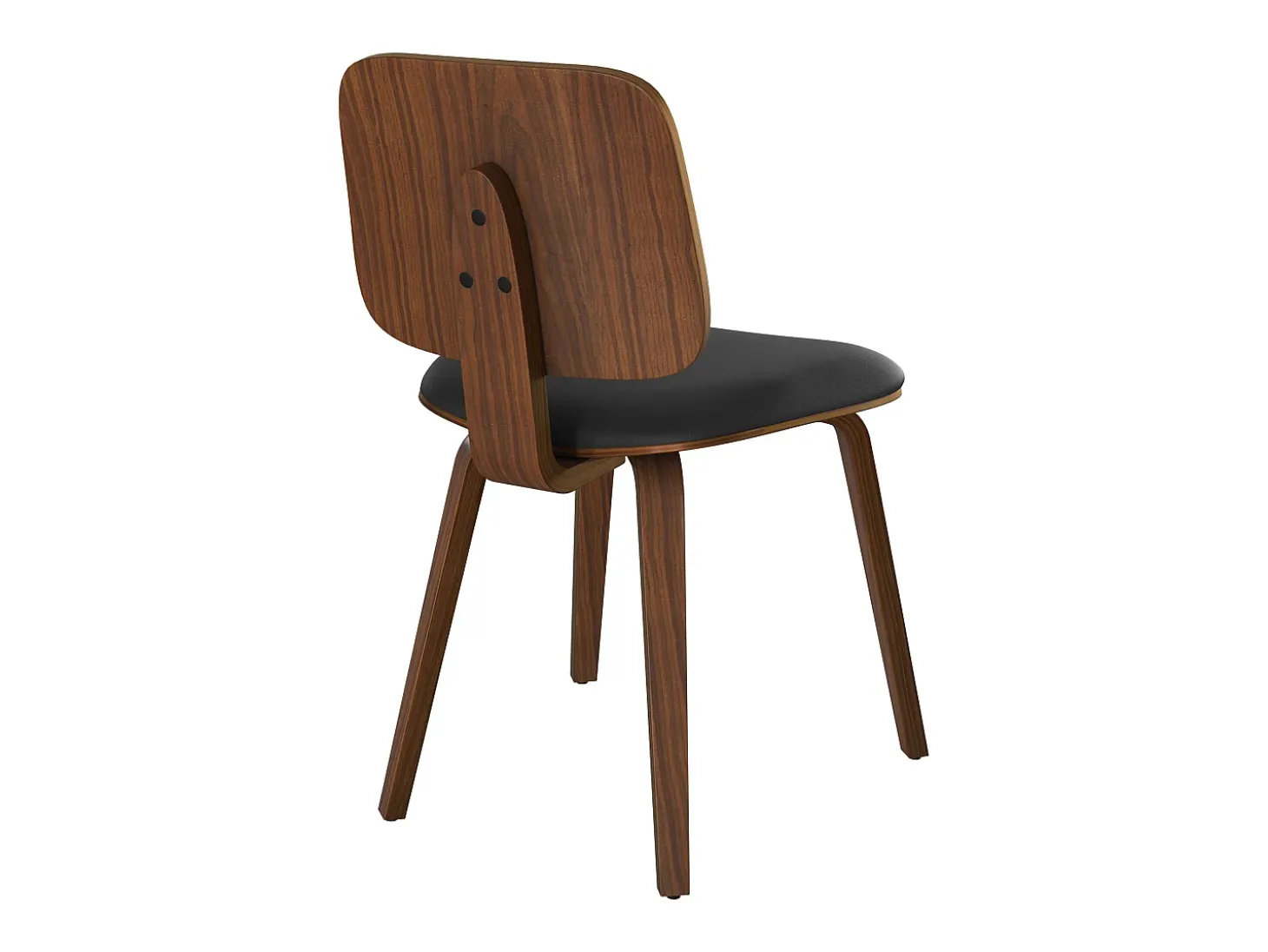 Set de 2 sillas Flow en madera y PU negro - Flow