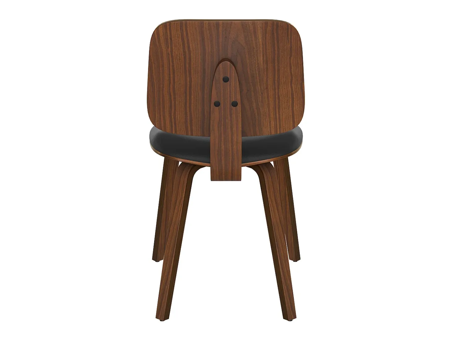 Set de 2 sillas Flow en madera y PU negro - Flow