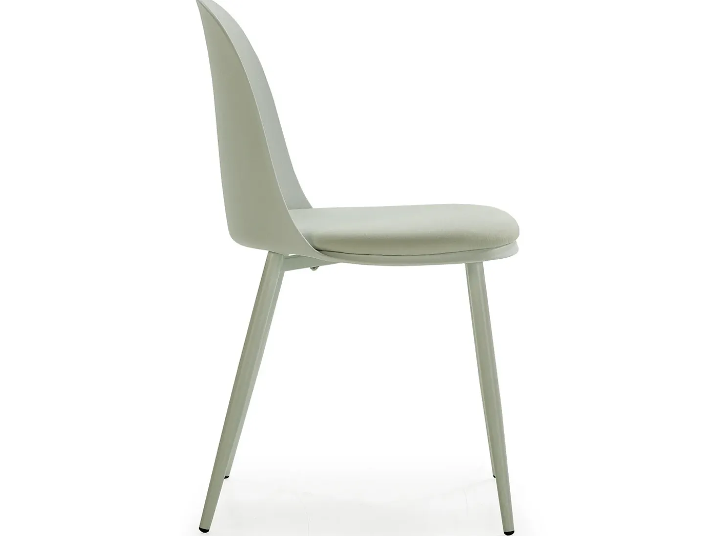 Set de 4 sillas Kana Verde, patas metálicas y asiento tapizado