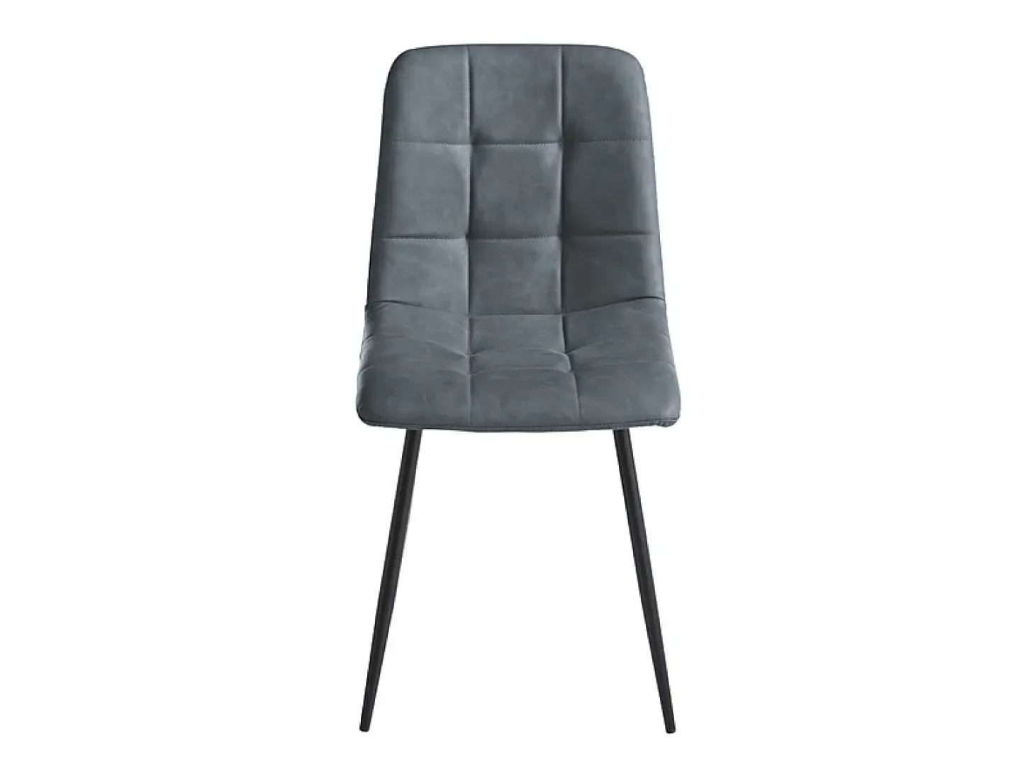 Set de 4 sillas modernas azul suave "Sevilla" estructura en metal barnizado asiento en piel sintética efecto soft touch