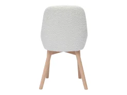 Set de 2 sillas nórdicas de borreguillo blanco y madera clara maciza HOLO