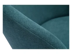 Set de 2 sillas nórdicas de tela efecto aterciopelado azul petróleo y madera clara maciza VANITY