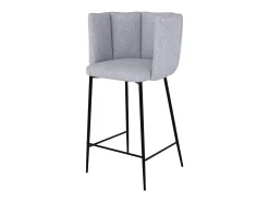 Set de 2 sillas para isla de cocina en tela gris claro 67 cm - Rosy