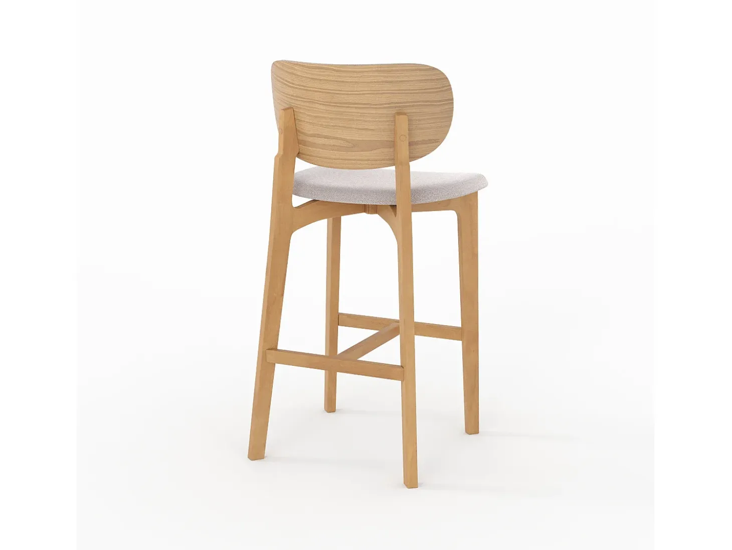 Set de 2 sillas para isla central en madera y tela beige 66 cm - Aria