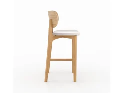 Set de 2 sillas para isla central en madera y tela beige 66 cm - Aria